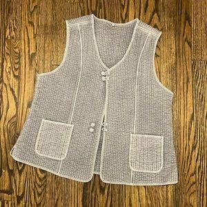 Washed cotton quilted vest